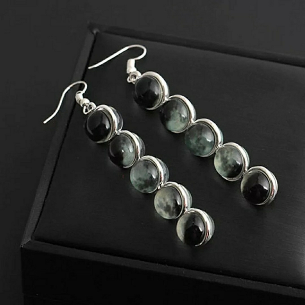 Moon Phase Glow in the Dark Earrings - Picture 3 of 5
